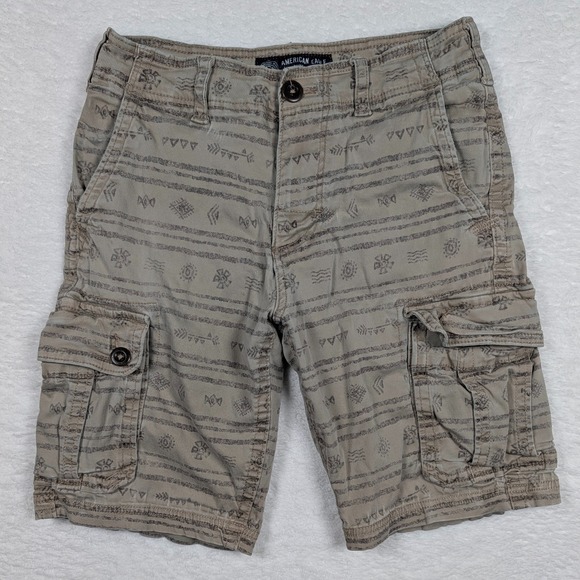 American Eagle Outfitters Other - American‎ Eagle Mens 30 Cargo Shorts Tan Tribal Geometric Aztec Active Flex